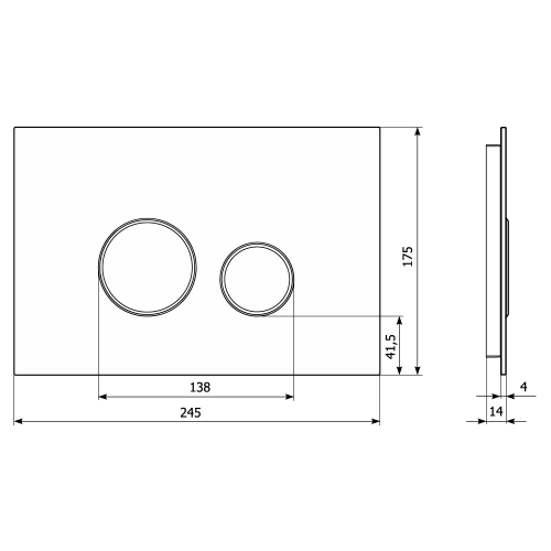 Кнопка смыва KK-POL Mitis Grande Orbis прямоугольная, цвет бежевый матовый, пластик, клавиша управления для сливного бачка, инсталляции унитаза, двойная, механическая, панель, универсальная, размер 245х175х14 мм