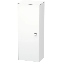 Пенал Duravit Brioso L, 52x36x133 см, подвесной, (левый), с дверцей, с полкой, со стеклянными полками, цвет: белый матовый/хром, в ванную комнату