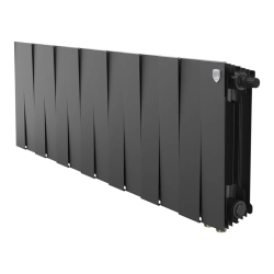 Радиатор отопления Royal Thermo PianoForte 300 Noir Sable VDR80 (14 секций) биметаллический, нижнее, правое подключение, для квартиры, дома, водяные, мощность 1722 Вт, настенный, батарея, черный