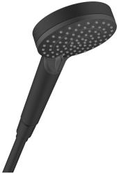 Лейка душевая Hansgrohe Vernis Blend 100 Vario, настенная, круглая, с 2 режимами, регулируемая, пластмассовая, цвет матовый черный, ручная, для душа/ванной