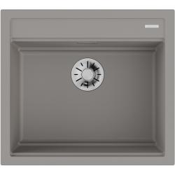 Мойка кухонная Omoikiri Kitagawa 57-GR, 51х57 см, врезная, из керамики (Artceramic), прямоугольная, цвет ленинградский серый, без отверстия под смеситель, без крыла, слив-перелив, врезная в столещницу, для кухни