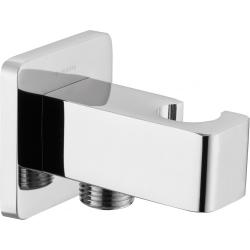 Шланговое подключение Deante Cascada, цвет хром, прямоугольное, с держателем душевой лейки, резьбовое соединение, настенное, для душа/ванной