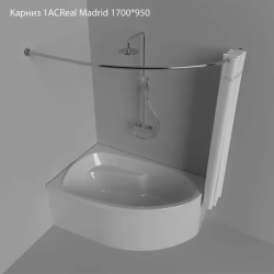 Карниз 1ACReal для ванны Тритон Мадрид 1700x950 нержавеющая сталь, хром Щ0000052875