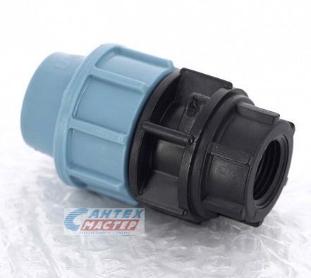 Муфта ПНД 20х1/2" ВР Unidelta, переходная, пластиковый, полипропилен, пэ, фитинг компрессионный (обжим) для труб