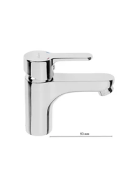 Смеситель для раковины/умывальника Accoona, однорычажный, неповоротный, керамический, длина излива 102 мм, цинк, цвет хром