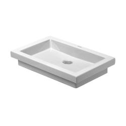 Раковина DURAVIT 2nd Floor, 58x41,5х9 см, встраиваемая сверху, прямоугольная, санфарфор, цвет белый, без отверстия под смеситель, без перелива