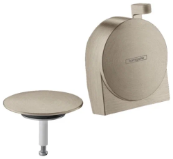 Излив для ванны Hansgrohe Exafill S (внешняя часть), настенный/на ванну, неповоротный, латунный, цвет шлифованный никель, круглый, длина излива 3,6 см, встраиваемый/встроенный, для смесителя/ванны/ванной/душевой