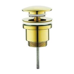 Донный клапан Raglo R600.01.23, без перелива, фиксированный, цвет золото, click/clack, 64 мм, латунь, для раковины/умывальника 