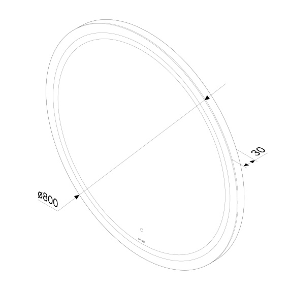 Зеркало Am.Pm X-Joy 770х770х30 см с LED/ЛЕД-подсветкой, круглое, с ИК- сенсором, выключатель сенсорный, для ванны, навесное/подвесное/настенное