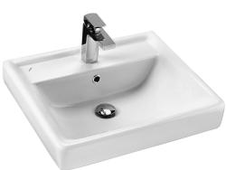 Раковина Santek Тигода 55, 55х47,5х18 см, накладная, прямоугольная, классическая/стандартная, цвет белый, керамическая/фарфоровая, отверстие под смеситель, слив-перелив