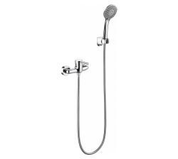 Смеситель для душа Bravat Slim, настенный, однорычажный, без излива, керамический, латунь, цвет хром