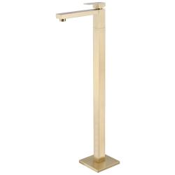 Смеситель для раковины/умывальника ABBER Daheim, напольный, однорычажный, прямоугольный, неповоротный, длина излива 200 мм, латунь, цвет золото матовое AF8241G