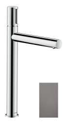 Смеситель для раковины/умывальника Axor Uno Select 260, однорычажный, фиксированный излив, длина излива 19,8 см, керамический, латунь, цвет шлифованный черный хром, с незапираемым сливным набором