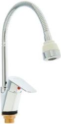 Смеситель для кухни/мойки Accoona, однорычажный, поворотный/гибкий, керамический, длина излива 184 мм, цинк, цвет хром