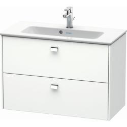 Тумба под раковину Duravit Brioso, 82х47,9х56,1 см, подвесная, 2 выдвижных ящика, ДСП, цвет: белый матовый/хром, шкафчик навесной, механизм доводчика, прямоугольная, правая/левая, в ванную комнату