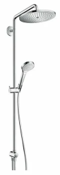 Душевая система Hansgrohe Croma Select 280 1jet Reno, высота 124,6 см, цвет хром, комплект: верхний душ/ручной душ/шланг для душа/ползунок/душевая штанга, наружного монтажа, настенная, латунная/пластиковая