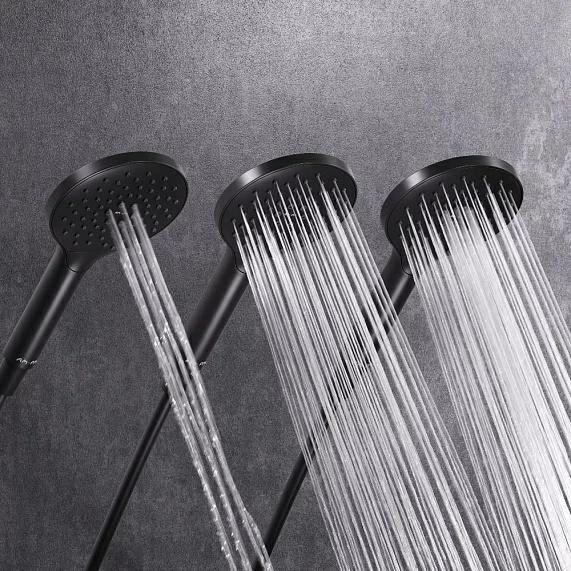 Душевая лейка AM.PM Like, круглая, с 3 режимами, ручная, пластик, цвет черный матовый, для душа/ванной, душевой, универсальная