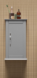 Шкаф Cezares Tiffany, 30х20х55 см, подвесной, (правый/левый/универсальный), 1 распашная дверца, цвет серое облако, в ванную комнату, правосторонний/левосторонний/универсальный