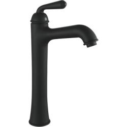 Смеситель для умывальника ROSE однорычажный, неповоротный, высокий, длина 150 мм, латунь, цвет черный