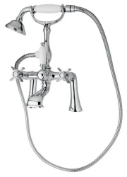 Смеситель для ванны/душа Cezares Lord, на борт ванны, двухвентильный, неповоротный, длина 150 мм, керамический, латунь, цвет хром