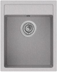 Мойка кухонная Longran Ultra ULS400.500, 40х50 см, врезная, искусственный гранит (LONSTONE), прямоугольная, цвет арена, без отверстия под смеситель, слив-перелив, без крыла