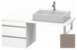 Тумба/шкафчик для консоли/столешницы Duravit DuraStyle под раковину 50х54,8х51,2 см, подвесная, ДСП, цвет: белый матовый/базальт, 2 выдвижных ящика, прямоугольная