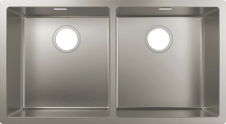 Мойка кухонная Hansgrohe 370/370, S71, S719-U765, две чаши, 81,5х45х19 см, встраиваемая снизу/под столешницу, нержавеющая сталь, прямоугольная, цвет нержавеющая сталь, без отверстия под смеситель