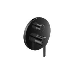 Смеситель для душа Duravit C.1, однорычажный, скрытого монтажа, 17х17 см, керамический, 2 функции, настенный/встраиваемый, без излива, без шланга/лейки, круглый, латунь, цвет черный матовый, лицевая часть, для душа/ванной