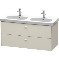 Тумба под раковину Duravit Brioso, 117х46,9х56,3 см, подвесная, 2 выдвижных ящика, ДСП, цвет: серо-коричневый, шкафчик навесной, механизм доводчика, прямоугольная, правая/левая, для раковины D-Code, в ванную комнату