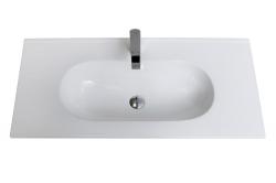 Раковина BelBagno 81, 81,5х46,5 см, полувстраиваемая, прямоугольная, цвет белый, керамическая, с отверстием под смеситель, слив-перелив, умывальник