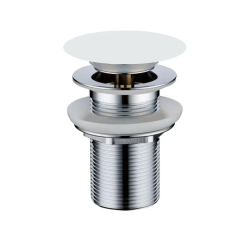 Донный клапан Boheme, без перелива, клик-клак/clik-clack, цвет: белый, латунь, круглый, для раковины, для раковины/умывальника