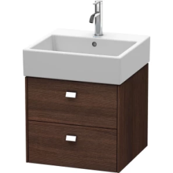 Тумба/шкафчик для консоли/столешницы Duravit Brioso под раковину 42х55х44,2 см, подвесная, ДСП, цвет: каштан темный/хром, 2 выдвижных ящика, прямоугольная