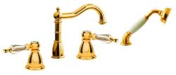 Смеситель для ванны/душа Boheme Tradizionale Oro, двухвентильный, на борт ванны, керамический, поворотный, длина излива 170 мм, латунь, цвет золото