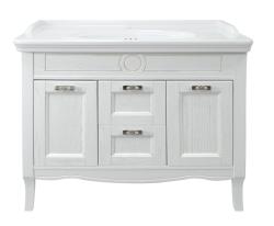 Тумба с раковиной Azario CAROLINA 100-4, 100х88х50 см, напольная, 3 распашные дверцы, МДФ/ЛДСП, прямоугольная, цвет-патина золото/раковина Artdeco 100, прямоугольная, цвет белый