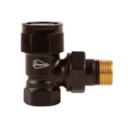 Клапан термостатический Arrowhead Black угловой 1/2"вн.- нр. (черный) запорный радиаторный, латунь