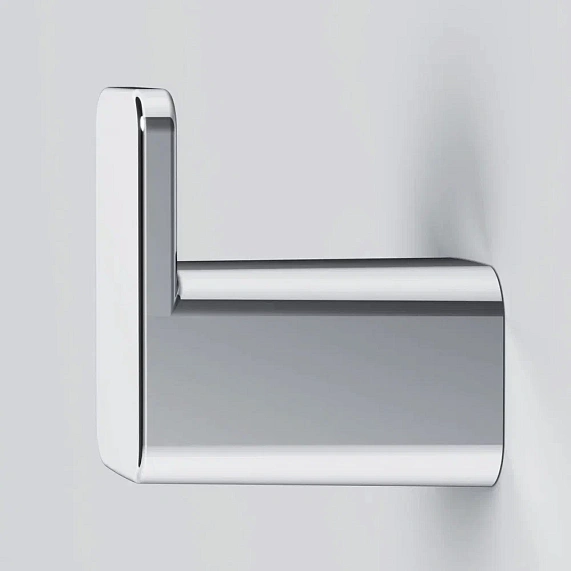 Крючок одинарный AM.PM Func, настенный, форма прямоугольная, металлический, для полотенец в ванную/туалет/душевую кабину, цвет хром