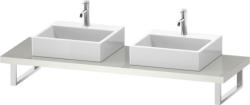 Столешница Duravit Brioso, для консоли, консольное полотно, 80х55 см, ДСП, прямоугольная, цвет: белый глянец,  для двух раковин/умывальников/рукомойников, 2 выреза под раковину, установка по краям