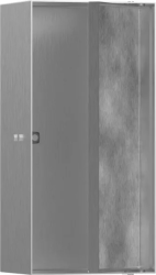Полка Hansgrohe XtraStoris Rock 300/150/100, с дверью для облицовки плиткой, размер 30х15х10 см, встраиваемая в нишу, дверца распашная, форма прямоугольная, цвет шлифованная сталь, нержавеющая сталь, встроенная/настенная, шкаф/короб