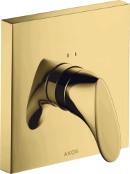 Смеситель для душа Axor Starck Organic однорычажный, скрытого монтажа, керамический, настенный/встраиваемый, без излива, без шланга/лейки, квадратный, латунь, цвет полированное золото