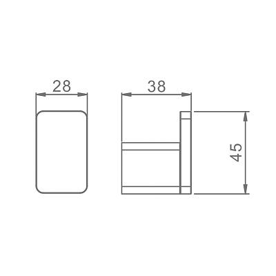 Крючок одинарный Raglo R301.05.06 настенный, нержавеющая сталь, форма квадратная, для полотенец/халатов в ванную/туалет/душевую кабину, цвет черный