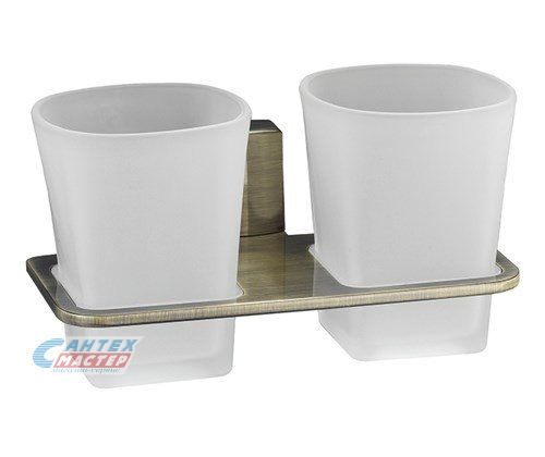 Стакан для зубных щеток Wasserkraft Exter K-5228D подвесной двойной бронза