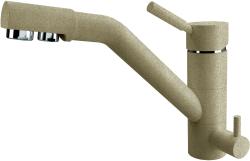 Смеситель для кухни/мойки Am.Pm X-Joy S однорычажный, поворотный, выдвижной излив, керамический, длина 223 мм, нержавеющая сталь/пластик, цвет сатин