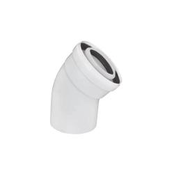Отвод дымохода конденсационный Gekon D60/100 мм, 45° раструбный, для дымоходов, полипропилен/сталь, цвет белый