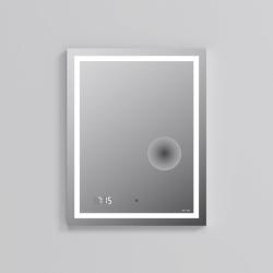 Зеркало Am.Pm Gem 550х700х30 см с LED/ЛЕД-подсветкой, прямоугольное, с ИК- сенсором, выключатель сенсорный, с часами, с косметическим зеркалом