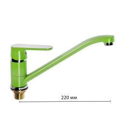 Смеситель для кухни/мойки Accoona, однорычажный, поворотный, керамический, длина излива 220 мм, цинк, цвет зеленый