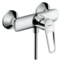 Смеситель для душа Hansgrohe Novus Loop, однорычажный, керамический, настенный, без излива, без шланга/лейки, латунь, цвет хром, хромированный, на 2 отверстия, для душа/ванной