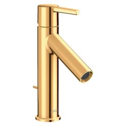 Смеситель для раковины Axor Starck 100 CoolStart, однорычажный, фиксированный излив, длина излива 10,3 см, керамический, латунь, цвет полированное золото, со сливным гарнитуром