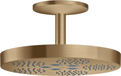 Верхний душ AXOR One 280 1jet, с потолочным подсоединением, потолочный монтаж, круглый, с 1 режимом, размер 28 см, металлический, цвет: шлифованная бронза, для душа/ванной