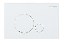Кнопка смыва BelBagno Sfera, прямоугольная, цвет: белый. пластик, клавиша управления для сливного бачка, инсталляции унитаза, двойная, механическая, панель, универсальная, размер 15х23х6,5 см