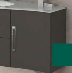 Тумба Cezares Vague 34, 34х40х55 см, подвесная, 1 распашная дверца, цвет зеленый, шкафчик навесной, механизм доводчика, прямоугольная, левая, в ванную комнату